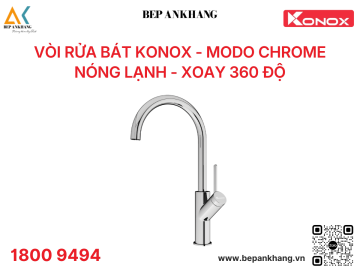 Vòi rửa bát Konox Modo Chrome - Nóng lạnh / Xoay 360 độ